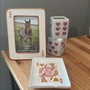 Ashland Heart and Card Themed Decor Set - Orange, Pink, White